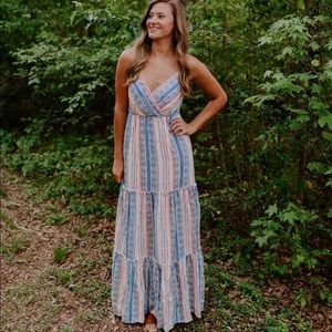 Multi color, tie back dress